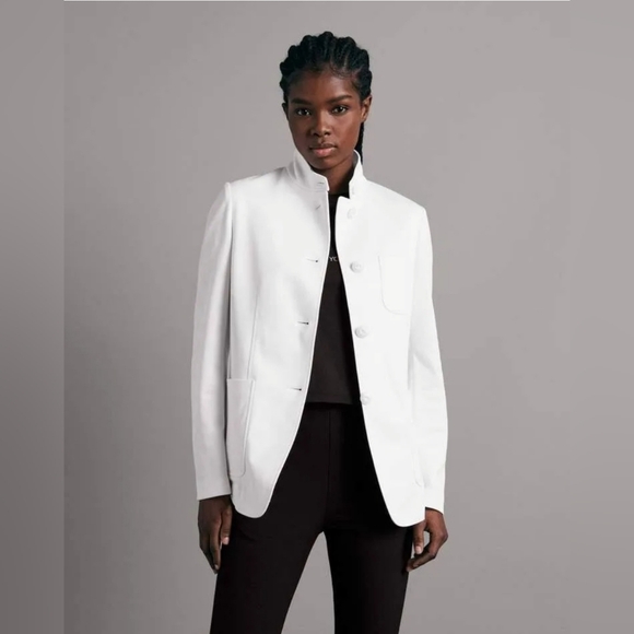 NWT $600 Rag & Bone Sid Piqué Knit Jacket Sz 10 Medium white - Picture 10 of 10